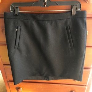 J. Crew Black Wool Miniskirt